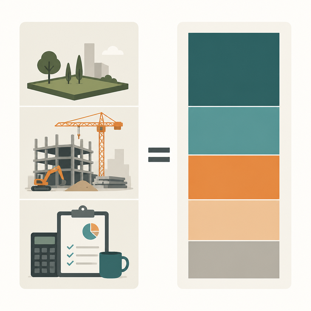 Two-column sources-and-uses infographic showing project costs balancing against stacked funding sources.